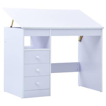 vidaXL Kindertekentafel/-bureau kantelbaar wit, Verzenden, Nieuw