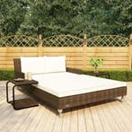 vidaXL Ligbed met kussens 2-persoons poly rattan bruin, Verzenden, Nieuw