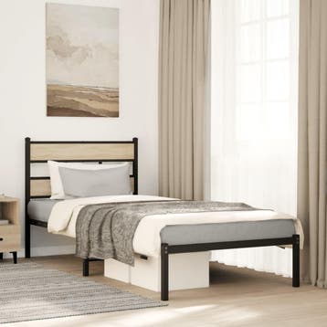 vidaXL Bedframe zonder matras metaal sonoma eikenkleurig, Verzenden