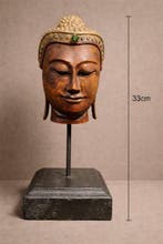 Prachtig Boeddha hoofd - Statue - Asie (Sans prix de, Antiquités & Art