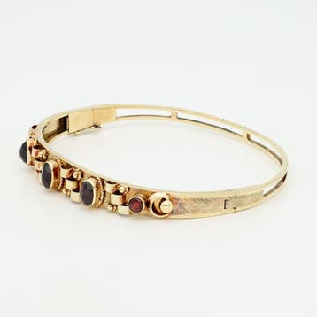 Armband - 14 karaat Geel goud - Granaat