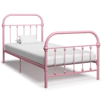 vidaXL Bedframe metaal roze 100x200 cm, Verzenden, Nieuw