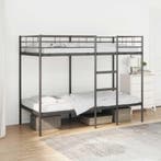 vidaXL Stapelbed zonder matras 90x190 cm staal zwart, Verzenden, Nieuw