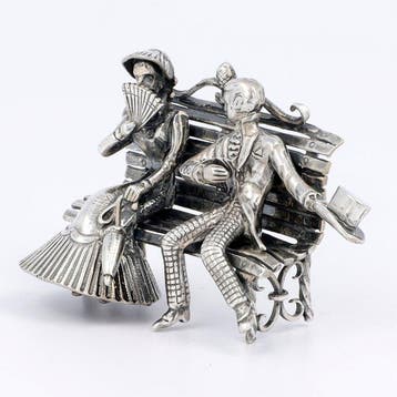Beeldje - Aanbidder - .910 zilver, Antiek en Kunst