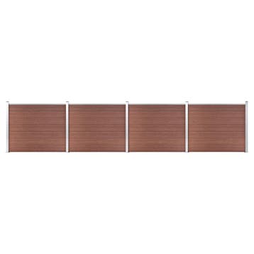 vidaXL Schuttingpanelenset 699x146 cm HKC bruin, Verzenden, Nieuw