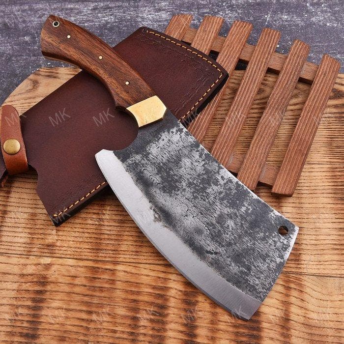 Keukenmes - Chefs knife - Hoge kwaliteit staal, hout en, Antiquités & Art, Antiquités | Ustensiles de cuisine