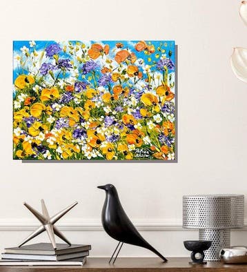 Patrizia Schüller - Strahlende Blumenwiese mit gelben, lila