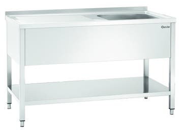 RVS spoelwerktafel met 1 spoelbak rechts en bodemschap +, Verzenden, Nieuw in verpakking