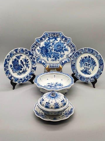 Delfts Blauw - Eetservies - RAAM 6-tlg. Konvolut– Handgemalt