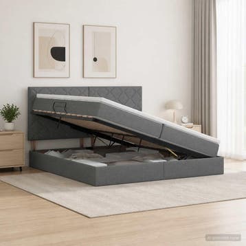 vidaXL Opslag bed met matras met opslag Donkergrijs 200 x, Huis en Inrichting, Verzenden, Nieuw