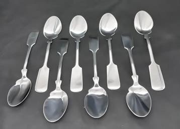 Robbe & Berking - Lepel (8) - Spaten - .925 zilver -, Antiek en Kunst