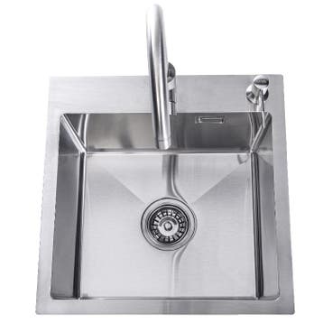 Lendo Online Spoelbak 44x44 cm RVS met Kraan & Dispenser, Verzenden, Nieuw