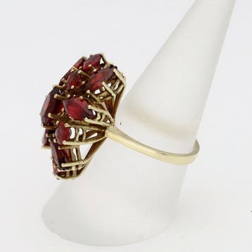 Ring - 8 karaat Geel goud - Granaat, Nieuw