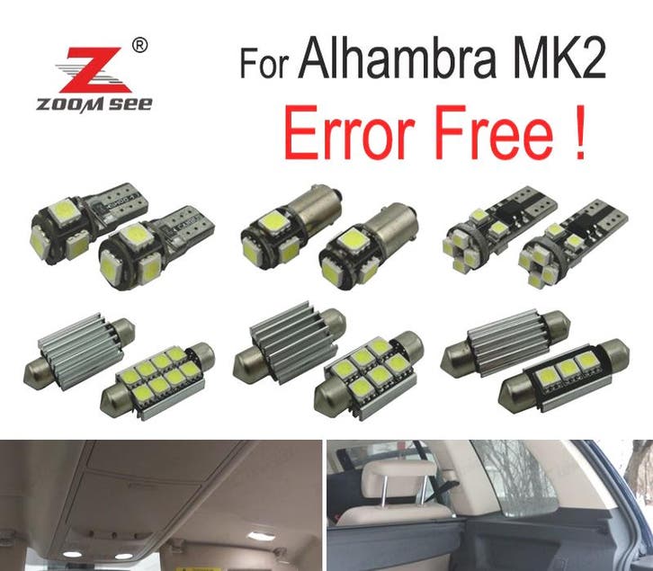 Kit 21 Ampoules Led Intérieur Alhamb Ra II Mk2 710, 711 2011, Auto-onderdelen, Verlichting, Verzenden