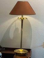 Lampe de table - Style Hollywood Regency - Laiton, textile,