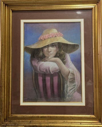 Europese school (XX) - Mirada bajo las flores