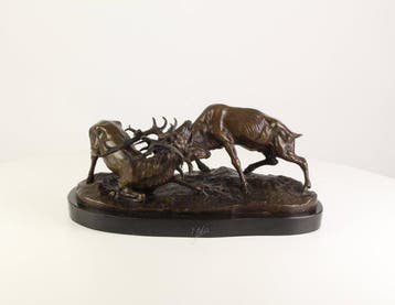 sculptuur, Spectacular French Style Bronze Sculpture of Two