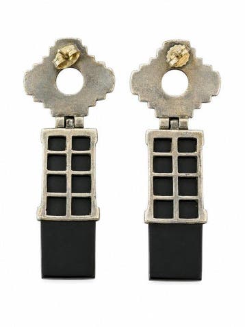 Zilver - Onyx - Marcasiet - Oorbellen - Origineel Art Deco