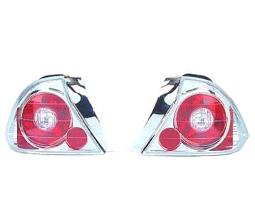 Feux Arrière Pour Honda Civic 01-03 Fond Chromé, Verzenden