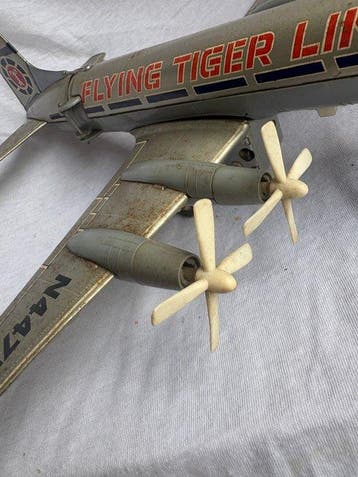 Vintage Flying Tiger Line N447T Blikken Vliegtuig – Made in