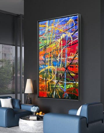 Micha Lenartowicz - Abstract Composition - XXL, Antiek en Kunst, Kunst | Schilderijen | Modern