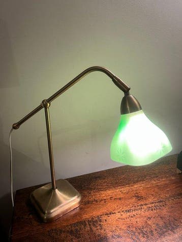 Tafellamp - Glas, Metaal, Antiek en Kunst, Curiosa en Brocante