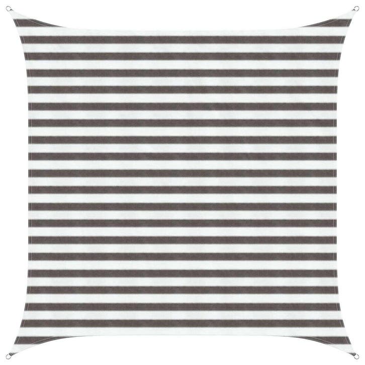 vidaXL Zonneschaduwzeil Lichtgrijs en wit 2,5 x 2,5 m HDPE, Tuin en Terras, Parasols, Nieuw, Verzenden