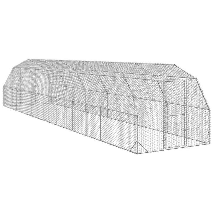 vidaXL Kippenren 2,5x12x2,25 m gegalvaniseerd staal, Dieren en Toebehoren, Knaagdieren en Konijnen | Hokken en Kooien, Nieuw, Verzenden