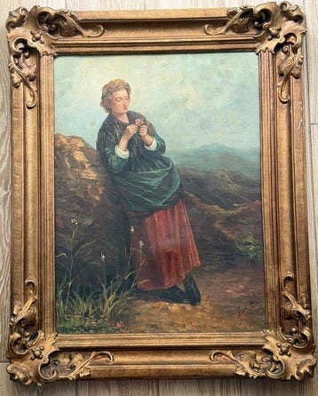 Scuola napoletana (XIX), Reca firma G. De Sanctis - Ritratto