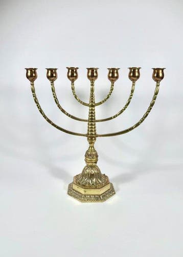 Judaica - Menora - Brons - Siete brazos - 32 cm, Antiek en Kunst