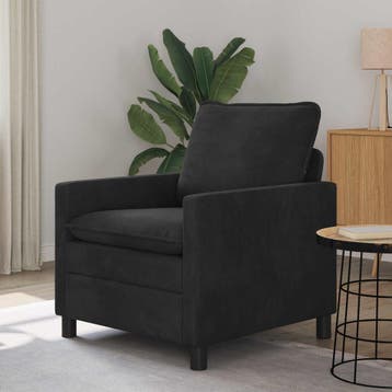vidaXL bank / zetel Zwart 76 x 81 x 87,5 cm Fluweel, Huis en Inrichting, Zetels | Zetels, Verzenden, Nieuw