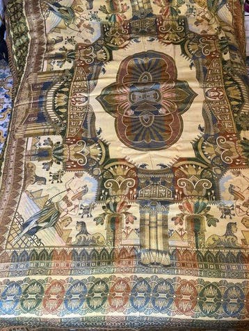 Maxi couvre-lit en tapisserie 100% soie - vintage - Égypte -