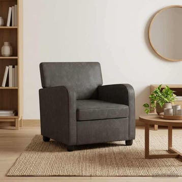 vidaXL Fauteuil Antiek zwart Kunstleer, Huis en Inrichting, Verzenden, Nieuw