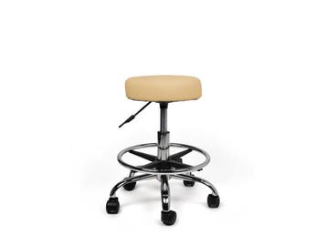 Tabouret Beige - Lage uitvoering met Voetsteun, In hoogte verstelbaar, Nieuw