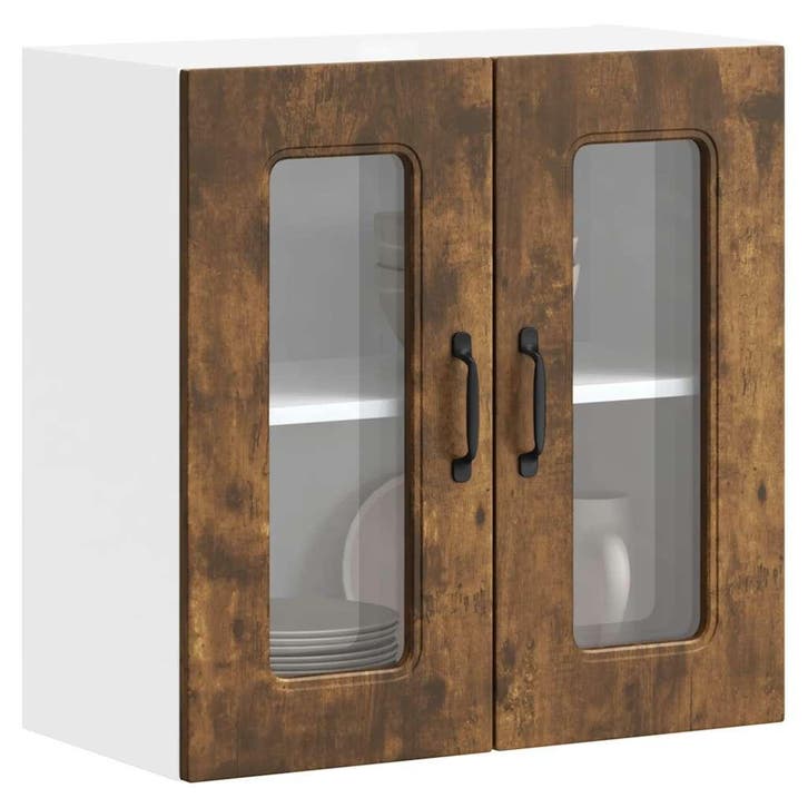vidaXL Keukenbovenkast met glazen deur Kalmar bewerkt hout, Maison & Meubles, Armoires | Autre, Envoi