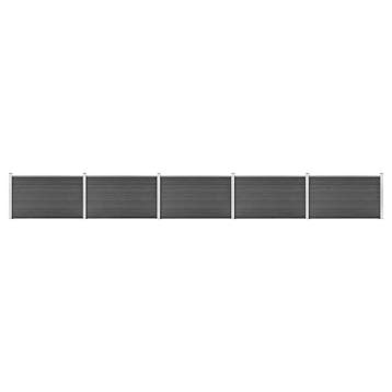 vidaXL Schuttingpanelenset 872x105 cm HKC zwart, Verzenden