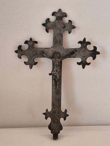 Antiek Kruis - Brons, Metaal - 1750-1800 - Croce Astile -