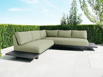 Flow. Emerald platform loungebank leaf |   Sunbrella | SALE, Nieuw