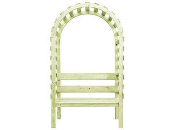 Veiling - Grenen tuinbank met rozenboog 130x60x230cm, Nieuw