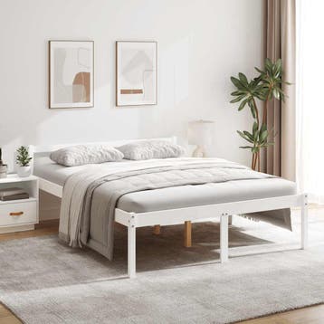 vidaXL Seniorenbed massief grenenhout wit 160x200 cm, Verzenden