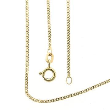 Gouden gourmetschakel ketting, Handtassen en Accessoires, Kettingen, Ophalen of Verzenden, Gebruikt, Goud, Goud