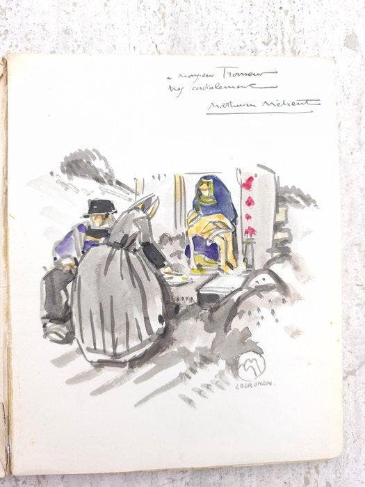 Signé ; Mathurin Méheut / Pierre Guéguen - [aquarelle, Antiek en Kunst, Antiek | Boeken en Manuscripten