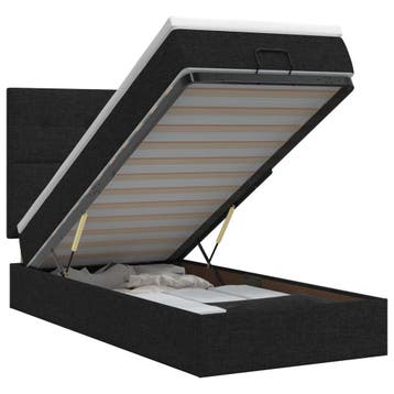 vidaXL Ottoman bed met matras met hoofdeinde Zwart 80 x 200, Maison & Meubles, Verzenden