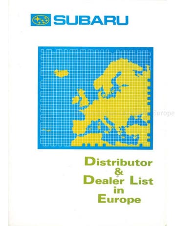 1995 SUBARU IMPORTEURS HANDBOEK