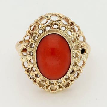 Sans prix de réserve - Bague - 14 carats Or jaune Corail, Nieuw