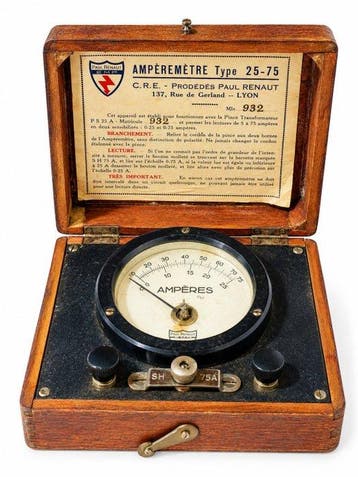 Ampèremètre type 25-75 C.R.E. Procédés Paul Renaut -