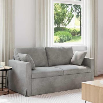 vidaXL bank / zetel Lichtgrijs 158 x 78 x 80 cm Fluweel, Verzenden