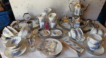 Springfield - Tafelservies (84) - Porselein, Verzilverd - 84