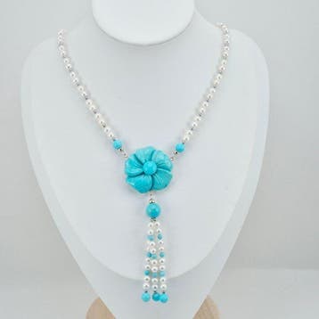 Turquoise - Argent - Collier - TURCHESE ARIZONA