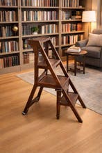 Coppia di Sedie da Biblioteca Metamorfiche in Noce –